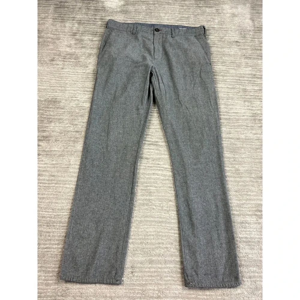 Bullhead Denim Co Pants Mens 32x30 Grey Skinny Textured Chino Casual Trousers